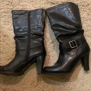 Black high heel boots